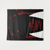 ハロウィン 背景 吸血鬼の歯 血液 タペストリー (正面(横))