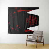 ハロウィン 背景 吸血鬼の歯 血液 タペストリー (インサイチュ(横))