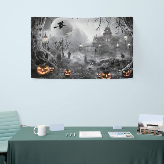 ハロウィン 背景 恐怖 背景 横断幕 (トレードショー)