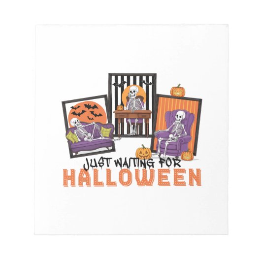 ハロウィン+落ち着いた秋の雰囲気を待つのみ ノートパッド (正面)