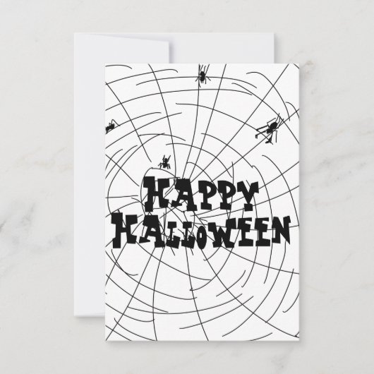 ハロウィン+蜘蛛の巣+手描き カード (正面)