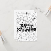 ハロウィン+蜘蛛の巣+手描き カード (正面/裏面インサイチュ)