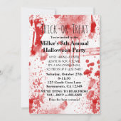 ハロウィン 血の飛沫 コスチューム パーティー 招待状 (正面)