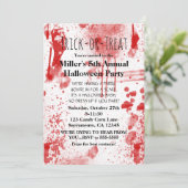 ハロウィン 血の飛沫 コスチューム パーティー 招待状 (スタンド正面)