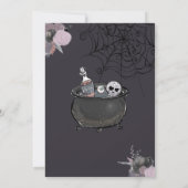 ハロウィン 衣装パーティー かわいい 怖い 魔女 紫 招待状 (裏面)