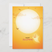 ハロウィン 衣装パーティー オレンジ キッズ バースデー 招待状 (裏面)