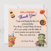 ハロウィン 衣装パーティー モンスター 怖い 楽しい ダンス サンキューカード (裏面)