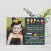 ハロウィン 衣装パーティー 怖い子供の誕生日パーティー 招待状 (スタンド正面)