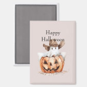ハロウィン 西部 ブラウン 幽霊 かぼちゃ マグネット (正面/裏面)