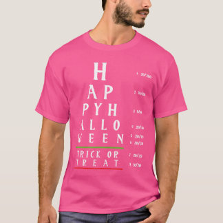 ハロウィン 視力検査 眼科医 おもしろTシャツ トリック オー Tシャツ