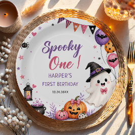 ハロウィン 誕生日おめでとう スプーキー ワン ペーパープレート