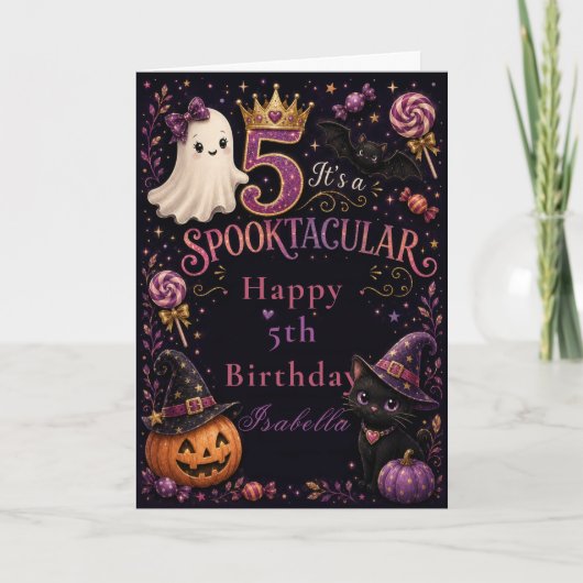 ハロウィン 誕生日カード 5歳 カード (正面)