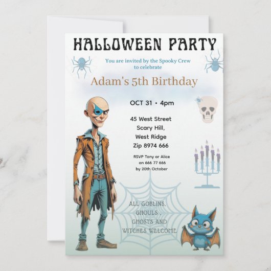 ハロウィン 誕生日パーティー招待状 招待状 (正面)