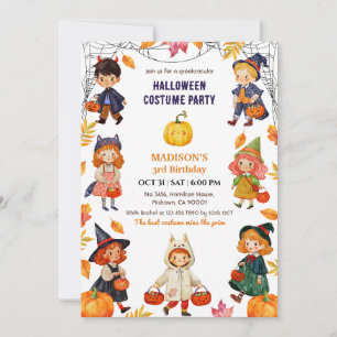 ハロウィン 誕生日パーティー キッズ コスチューム かぼちゃ かわいい 招待状