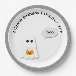 ハロウィン 誕生日パーティー | シンプル おばけ デザイン ペーパープレート