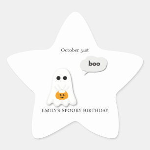ハロウィン 誕生日パーティー シンプル おばけ デザイン 星シール