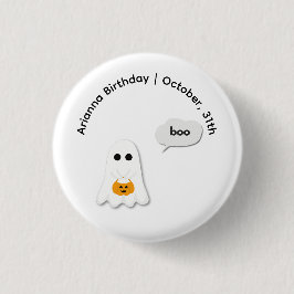 ハロウィン 誕生日パーティー | シンプル おばけ デザイン 缶バッジ