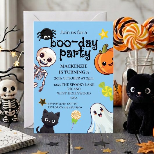 ハロウィン 誕生日パーティー スプーキー ブー デー 招待状