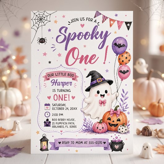 ハロウィン 誕生日パーティー スプーキー ワン 招待状