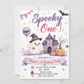 ハロウィン 誕生日パーティー スプーキー ワン 招待状 (正面)