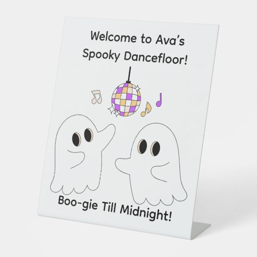 ハロウィン 誕生日パーティー | 幽霊 ダンスフロア 台座サイン (正面)
