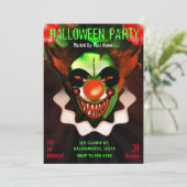 ハロウィン 誕生日パーティー 怖い 悪魔のピエロ 招待状 (スタンド正面)