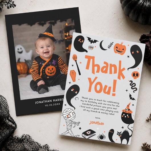 ハロウィン 誕生日パーティー 男の子 サンキューカード