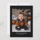 ハロウィン 誕生日パーティー 男の子 写真 サンキューカード (裏面)