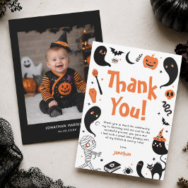 ハロウィン 誕生日パーティー 男の子 写真 サンキューカード