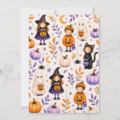 ハロウィン 誕生日パーティー 3歳の子供のためのトリック オア スリー 招待状 (裏面)