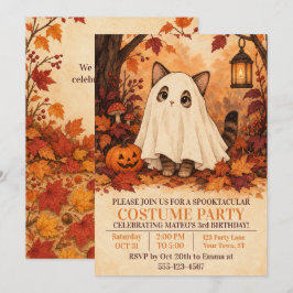 ハロウィン 誕生日パーティ キテンゴースト コスチューム 招待状
