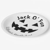ハロウィン 誕生日パーティ | Jack O’ Fun パンプキン ペーパープレート (アングル)