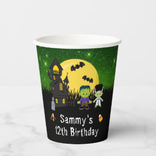 ハロウィン 誕生日会 モンスターズ グリーン 紙コップ