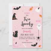 ハロウィン 誕生日会 2歳のおばけ 招待状 (正面)