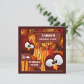 ハロウィン 誕生日 かぼちゃの畑 子供 招待状 (スタンド正面)