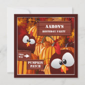 ハロウィン 誕生日 かぼちゃの畑 子供 招待状 (正面)