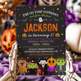 ハロウィン 誕生日 インビテーション, キッズ コスチューム パーティー 招待状