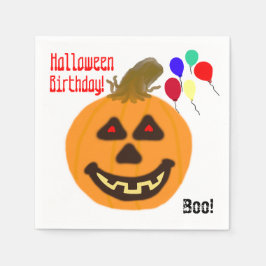ハロウィン 誕生日 オレンジ色のカボチャ パーティー 風船 スタンダードランチョンナプキン