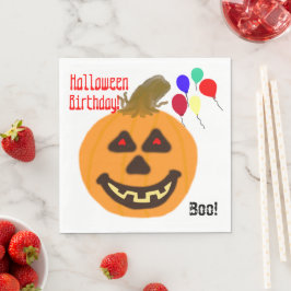 ハロウィン 誕生日 オレンジ パンプキン パーティー 風船 スタンダードランチョンナプキン