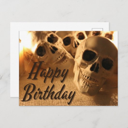 ハロウィン 誕生日 スカル ポストカード (正面/裏面)