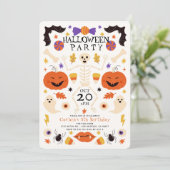 ハロウィン+誕生日 スケルトン パンプキン ゴースト 招待状 (スタンド正面)