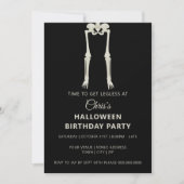ハロウィン 誕生日 スケルトン パーティー 招待状 (正面)