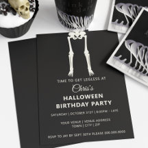 ハロウィン 誕生日 スケルトン パーティー 招待状