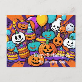 ハロウィン & 誕生日 ポストカード