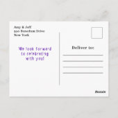 ハロウィン 誕生日 仮装 ヴァンパイア 紫 ポストカード (裏面)