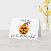 ハロウィン 誕生日 女の子 ありがとう かぼちゃ 風船 カード (黄色い花)