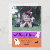 ハロウィン 誕生日 幽霊 写真 サンキューカード (正面)