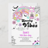 ハロウィン 誕生日 幽霊 子供 レトロ かわいい 招待状 (正面)