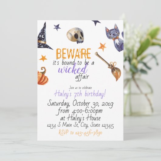 ハロウィン 誕生日 招待状 (スタンド正面)