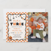 ハロウィン 誕生日 招待状 写真 3歳 (正面)